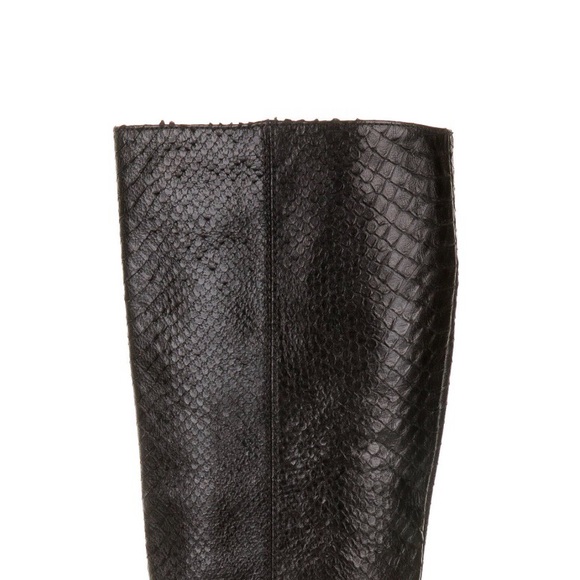 Attilio Codognato Snakeskin Genuine Leather Knee-High Boots Black-Brown US 6 /36 - Picture 5 of 6